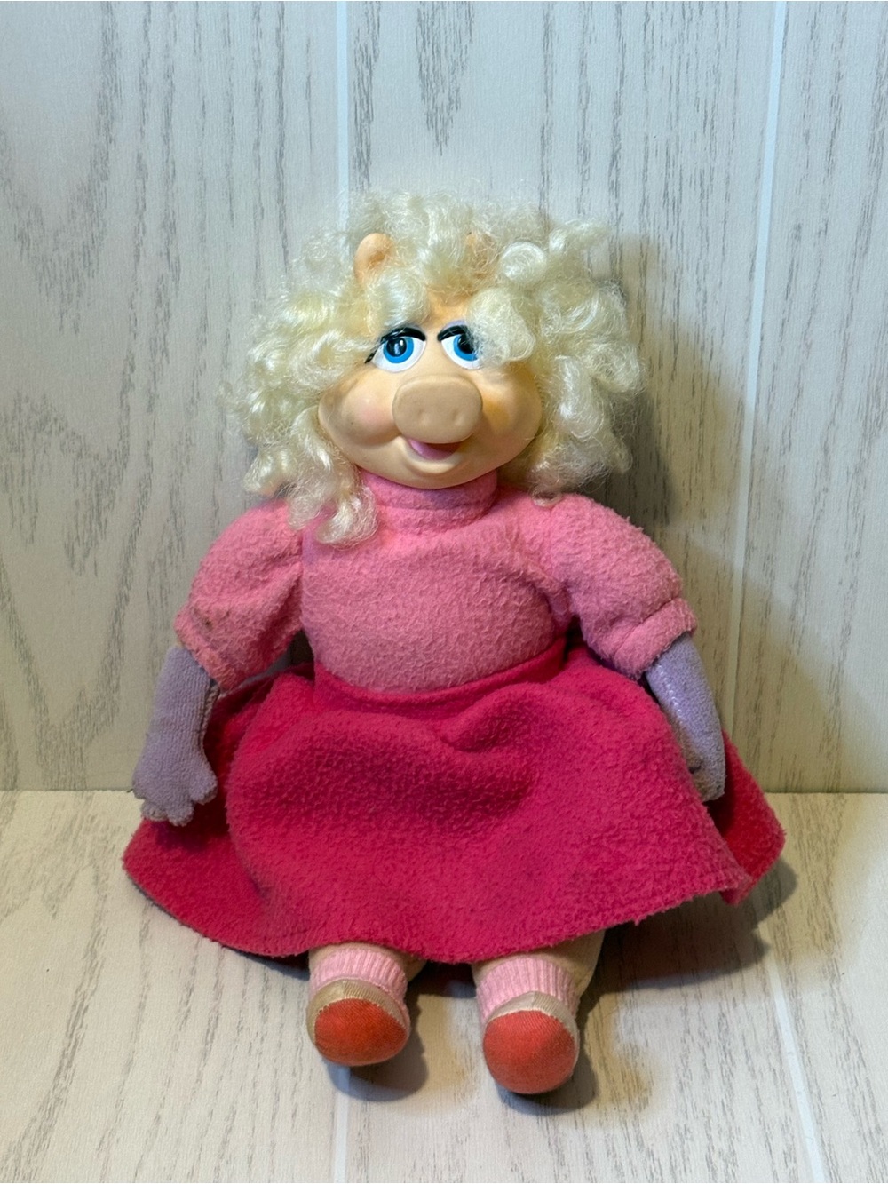 1989 Miss Piggy Plush 12" Vtg Jim Henson Muppets READ Poodle Skirt